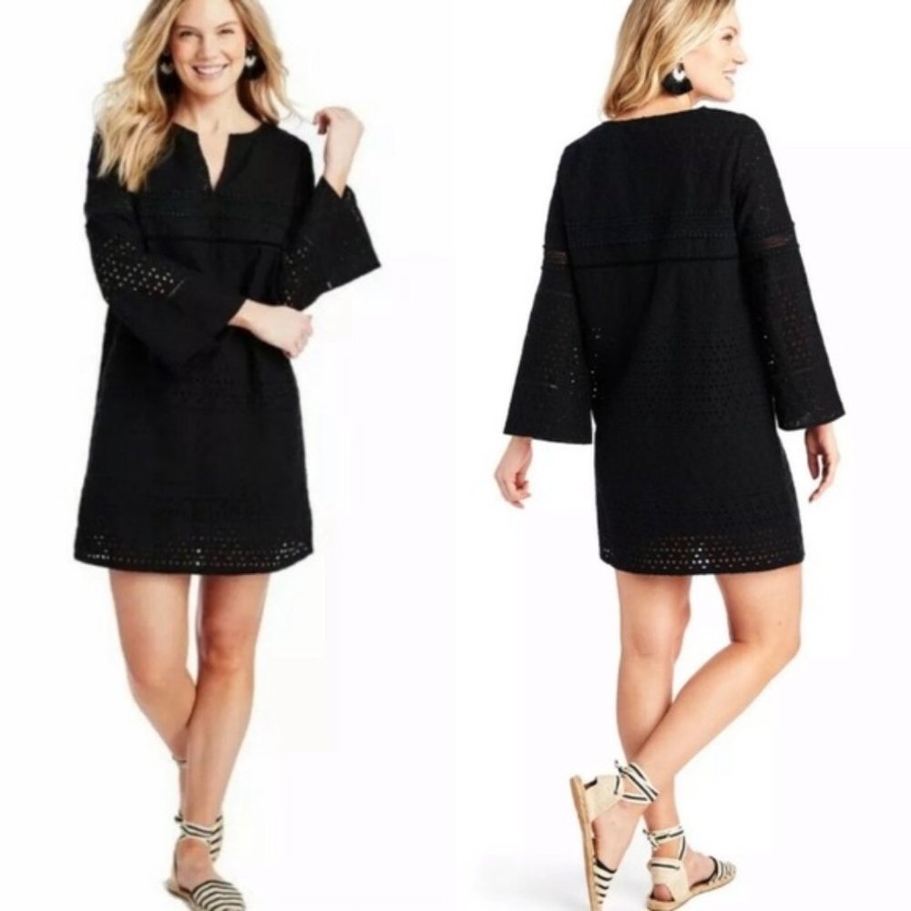Vineyard Vines Black Eyelet Beach Dress NWT